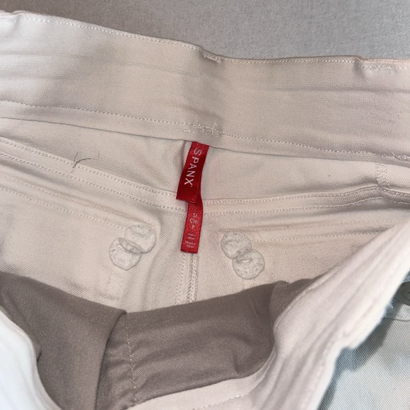 Spanx Stretch Twill Cropped Wide Leg Pull On White Pants Womens Size‎ Small - Picture 8 of 11